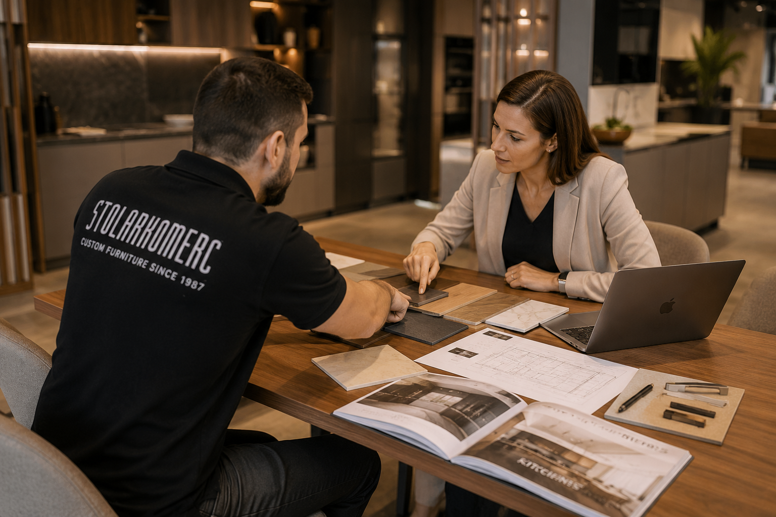 Stolarkomerc consultation with materials and drawings