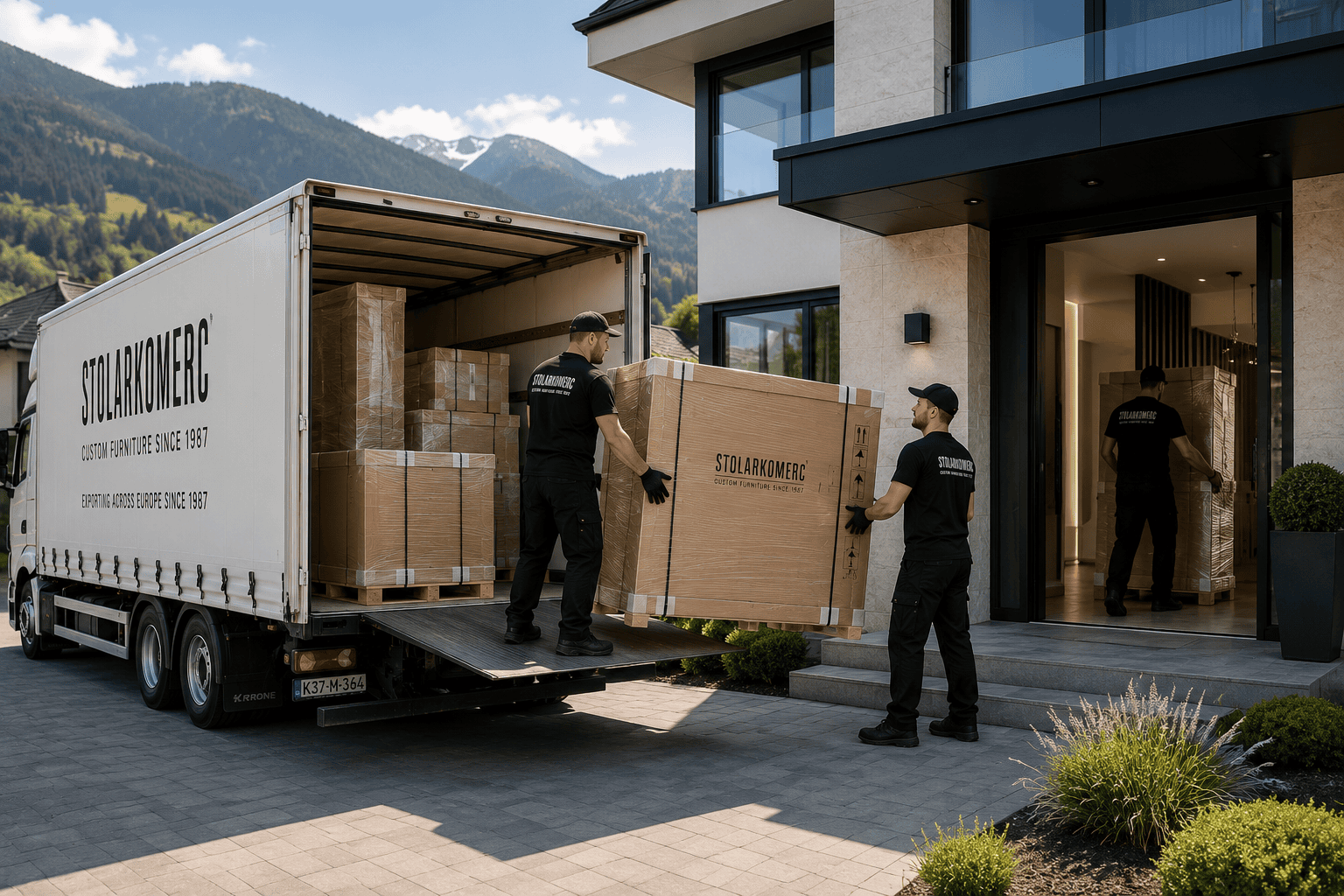 Packaged furniture ready for shipping